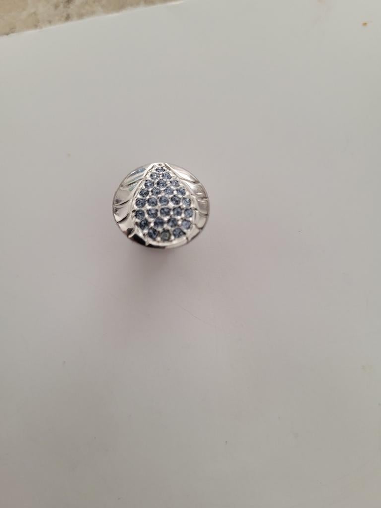 Swarovski Broche/Pin met Blauwe Kristallen, Met kristal, Overige materialen, Minder dan 4 cm, Ophalen of Verzenden
