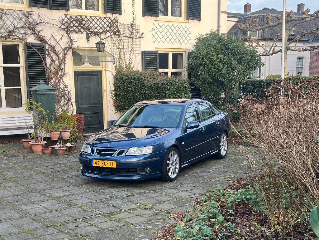 Saab 9-3 2.8 Turbo V6 Sport Sedan 2007 Automaat, Auto's, Saab, Beige, Blauw, Leder, Particulier