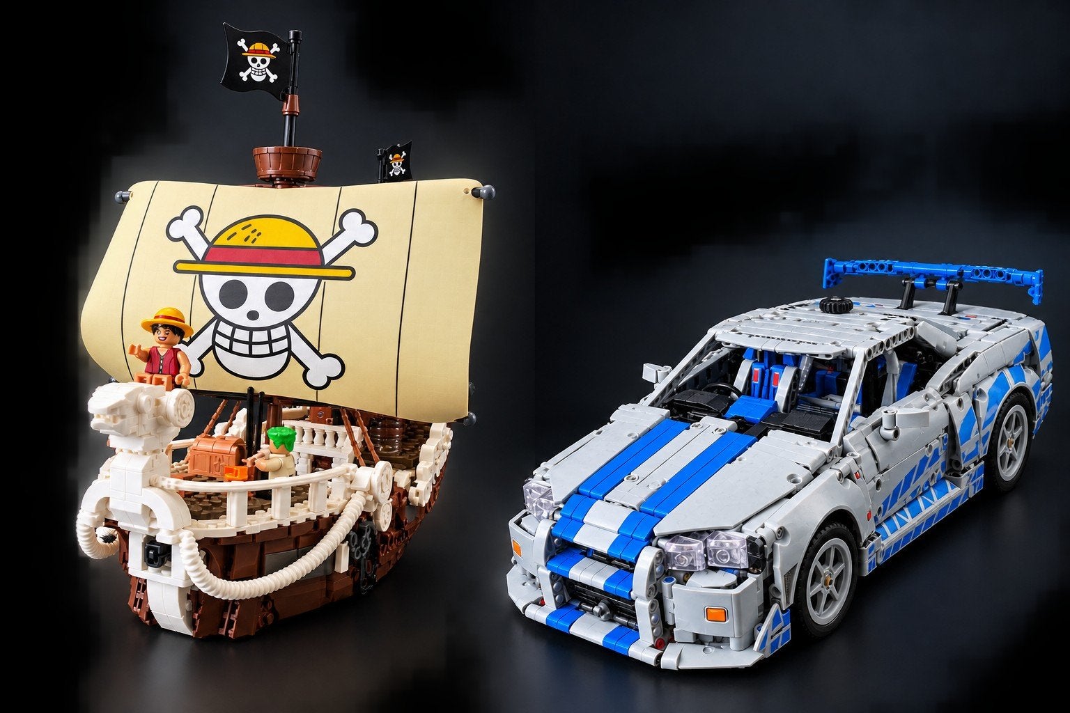LEGO One Piece Going Merry & Technic Nissan Skyline GT-R