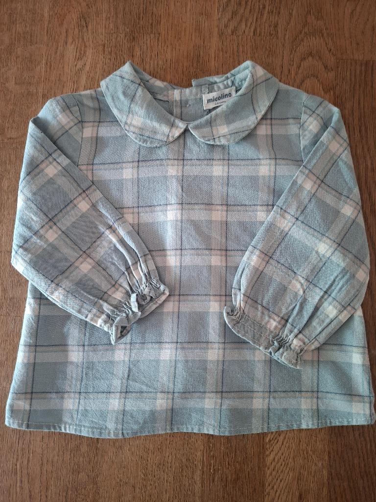 Micolino blouse lichtblauw ruit maat 68, Anneonline, Steenbergen, Meisje, Shop@wesell4u.nl