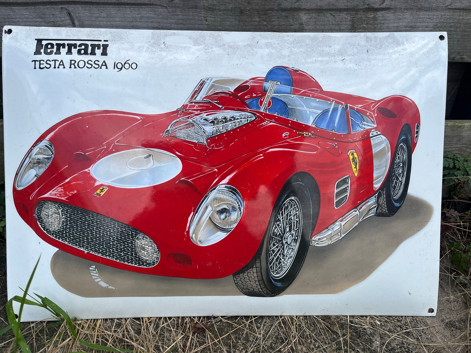 Origineel emaille bord Ferrari Testa Rossa 1960, Ophalen of Verzenden