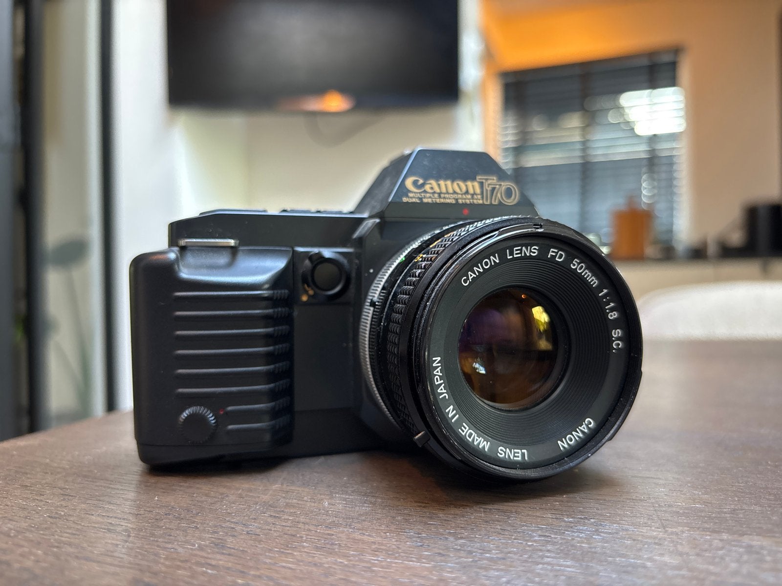Canon T70 Analoge Camera met FD 50mm Lens - Jaren '80, Audio, Tv en Foto, Ophalen of Verzenden, Gebruikt, Spiegelreflex, Canon