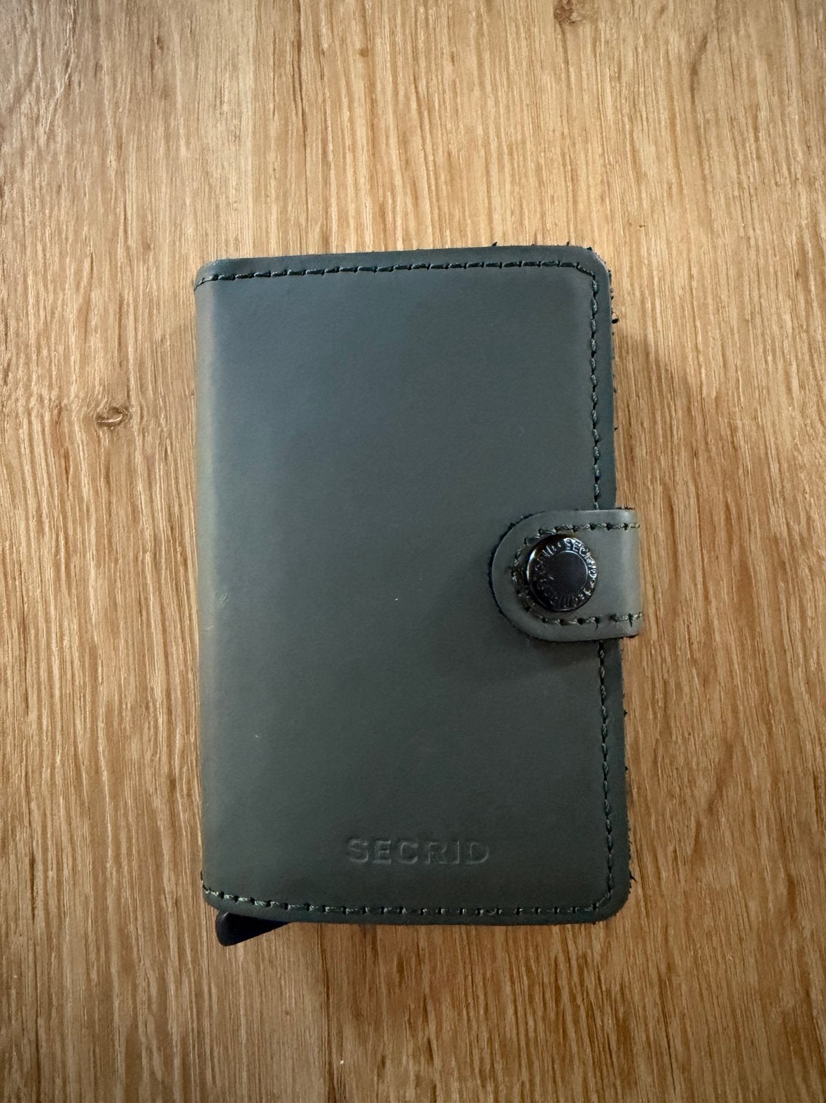 Secrid Cardprotector met Leren Hoes - Groen, Overige merken, Ophalen of Verzenden, Zo goed als nieuw, Leer