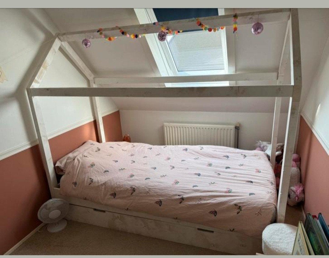 Bedhuisje met bedlade 90x200, Ophalen, Gebruikt, 90 cm, Eenpersoons