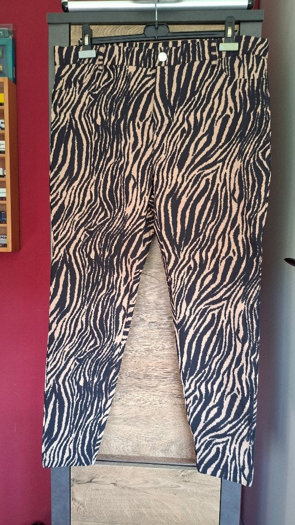 Dames broek - maat 48  - zwart, briun  - Zebraprint, Meerkleurig, Maat 46/48 (XL) of groter, Nieuw, Ophalen of Verzenden