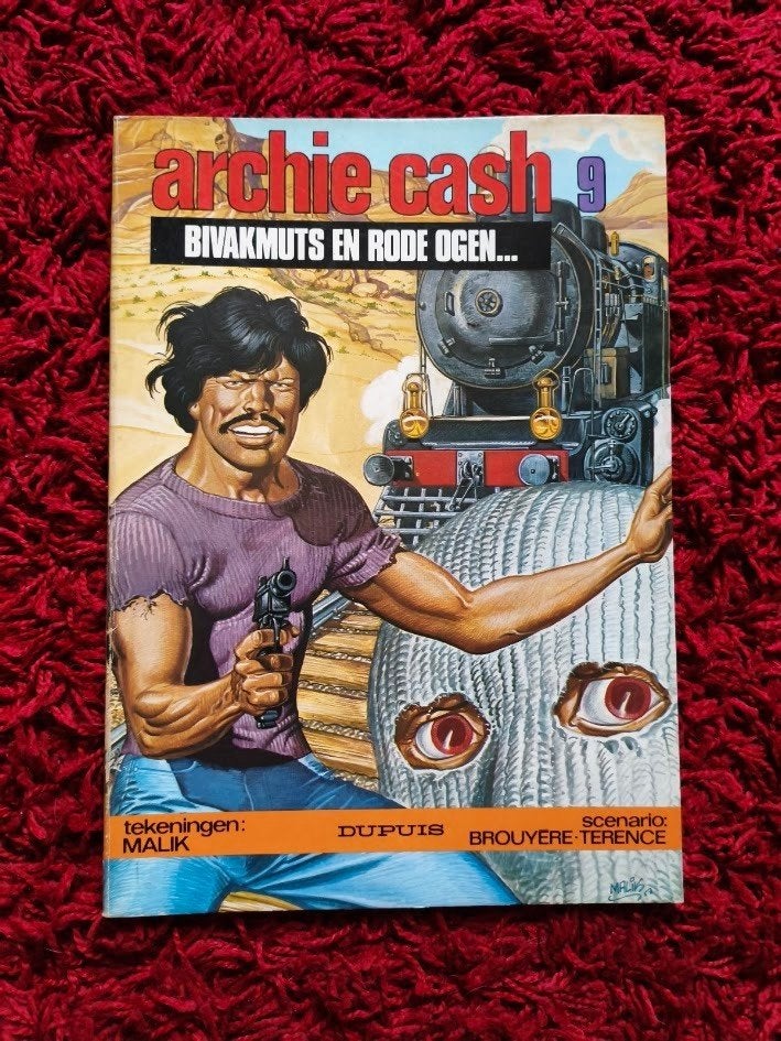 Archie Cash – Bivakmuts en rode ogen stripboek (eerste druk), Eén stripboek, Ophalen of Verzenden, Gelezen