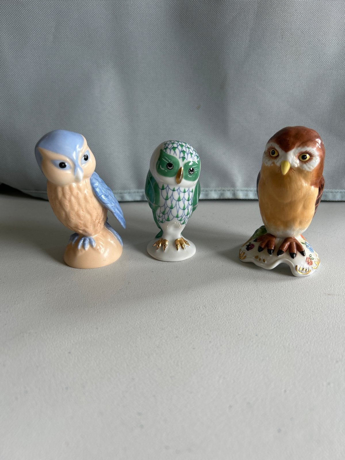 Set van 3 Franklin Mint Uilen Beeldjes, Ophalen of Verzenden, Zo goed als nieuw, Dier