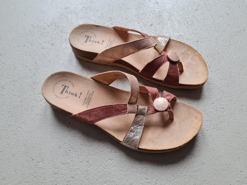Think! teenslippers maat 42 Julia 82334 rosé/goud, Slippers, Overige kleuren, Think!, Ophalen of Verzenden