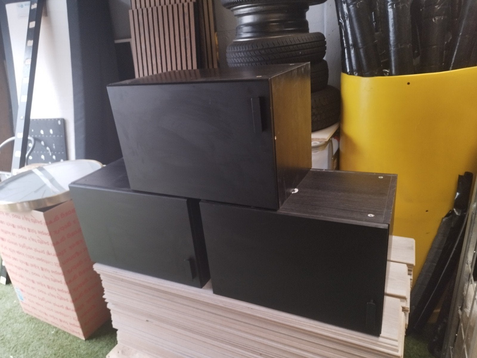 3x Ikea keuken kasten - Zwart, Ophalen of Verzenden, Gebruikt