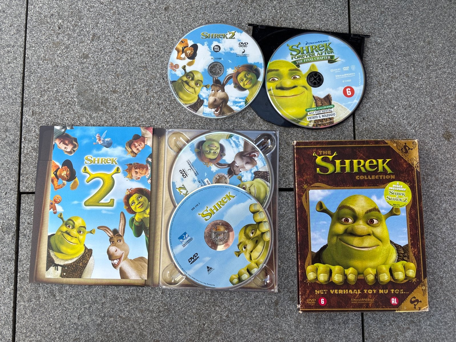 Shrek DVD Collectie - Shrek, Shrek 2, Shrek Forever After, Gebruikt, Ophalen of Verzenden, Komedie, Vanaf 6 jaar