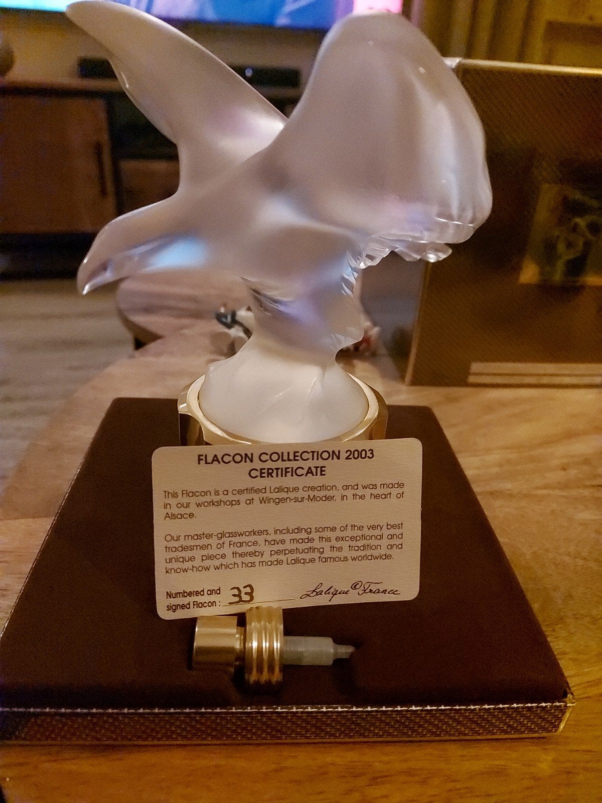 Lalique orgineel met certificaat, Ophalen of Verzenden, Zo goed als nieuw, Miniatuur