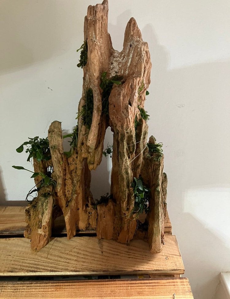 Prachtig groot aquarium ornent beige rots 33 cm hoog, Dieren en Toebehoren, Ophalen of Verzenden, Zo goed als nieuw, Leeg aquarium
