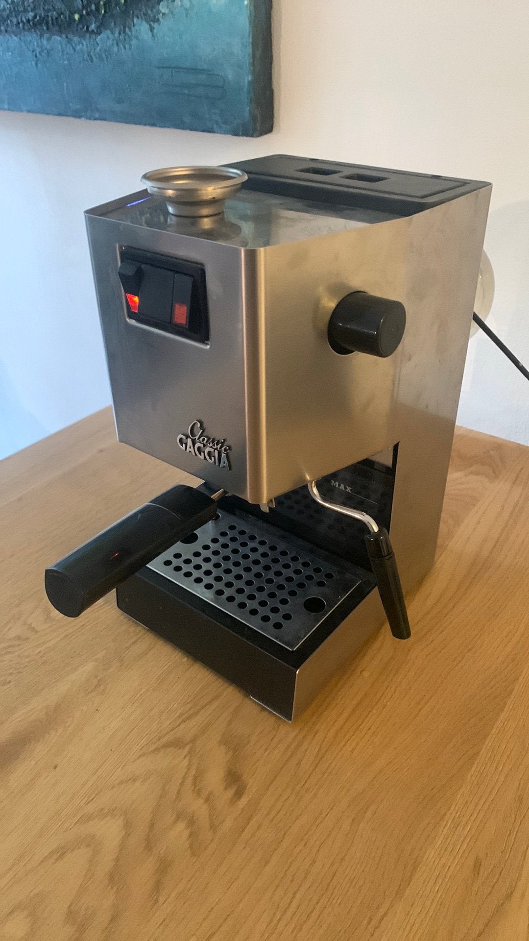 Gaggia Classic Gereviseerd PID, messing adapter, stoomkracht, Ophalen, Espresso apparaat, Refurbished, Gemalen koffie