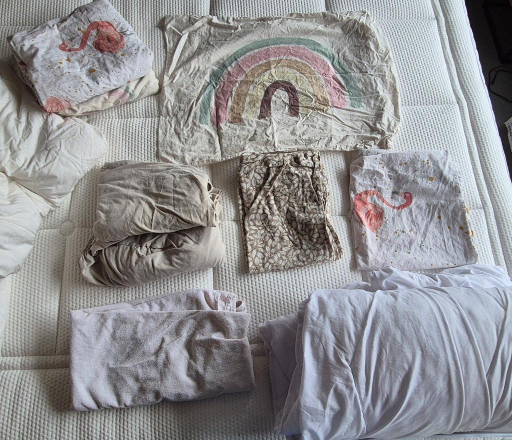 4seiz. peuterdekbed, sets dekbedovertrekken en matrashoezen, Gebruikt, Bruin, Meisje, Dekbedovertrek