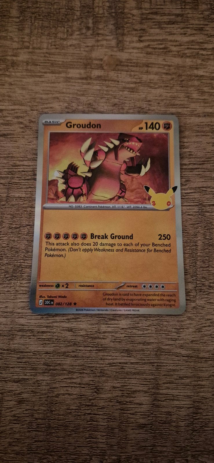 Groudon Pokémon kaart - Celebrations 082/128, Ophalen of Verzenden, Zo goed als nieuw, Losse kaart
