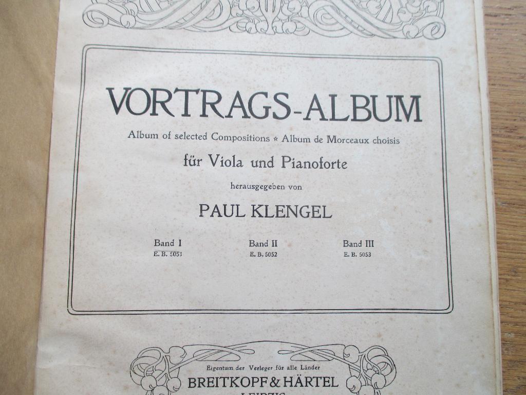 Vortrags-album 1+2+3 - viola und pianoforte -alt viool+piano, Gebruikt, Klassiek, Ophalen of Verzenden, Viool of Altviool