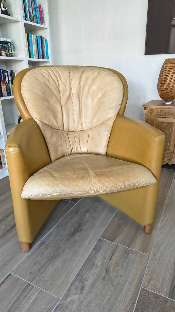 Leolux Excalibur fauteuil, Ophalen, Moderne Leolux meubels, Gebruikt, 50 tot 75 cm