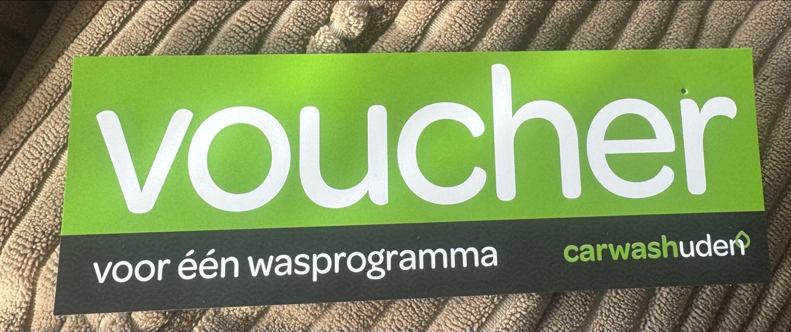 Voucher  wasprogramma carwash uden waarde €13,-, Eén persoon, Cadeaubon, Overige typen
