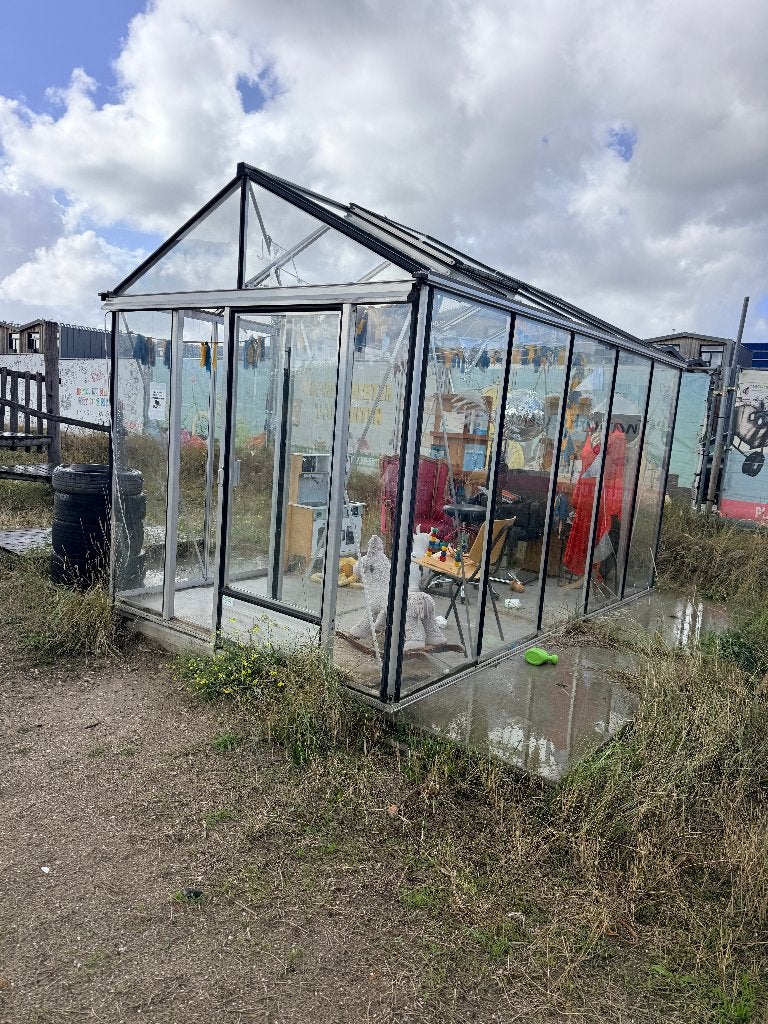 Euroserre Kas met Schuifdeur - 390x230x246 cm, Tuin en Terras, Ophalen, Gebruikt, Kweekkas, Glas