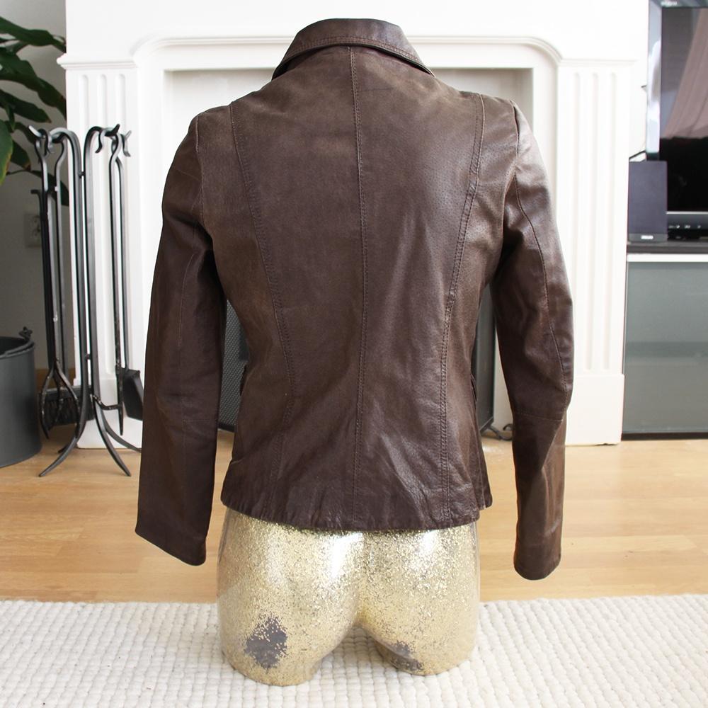 Mooie Leren Blendy Jas (Maat 38) € 65,-, Maat 38/40 (M), Bruin, Ophalen of Verzenden, Blendy