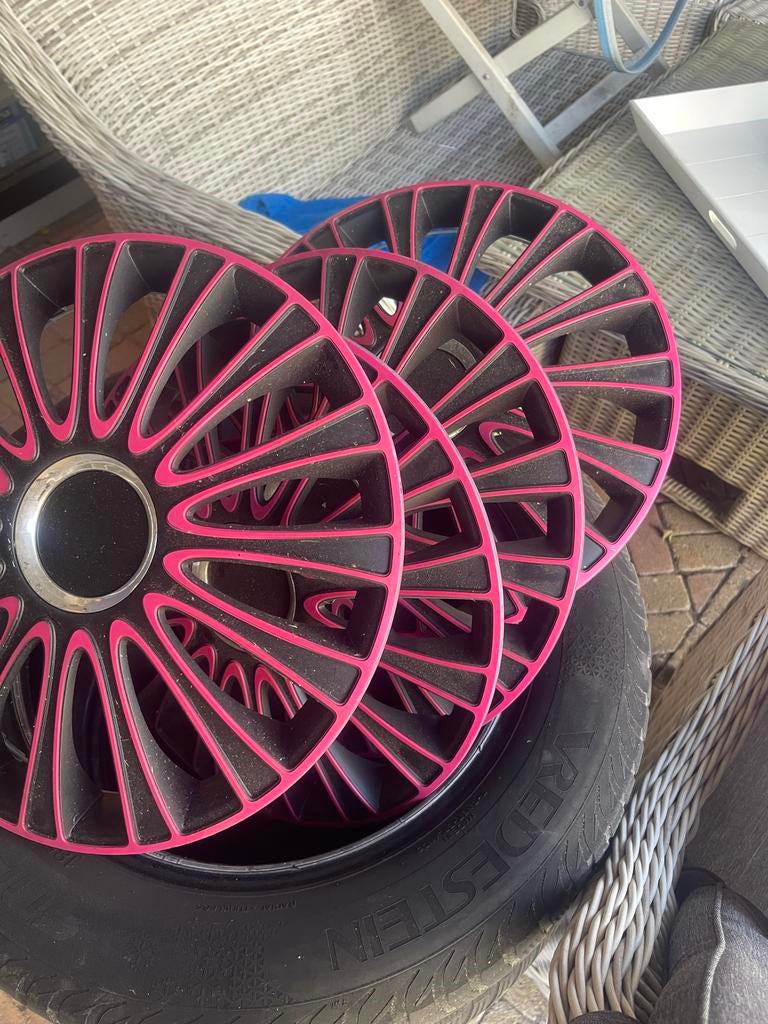 Roze wieldoppen 14 inch - Le Mans Pro, Ophalen, Gebruikt
