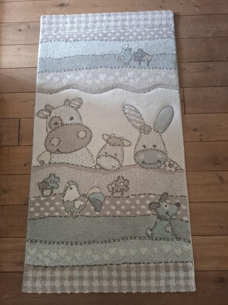 Vloerkleed boerderijdieren, Huis en Inrichting, Stoffering | Tapijten en Kleden, Ophalen, Gebruikt, Beige, 50 tot 100 cm