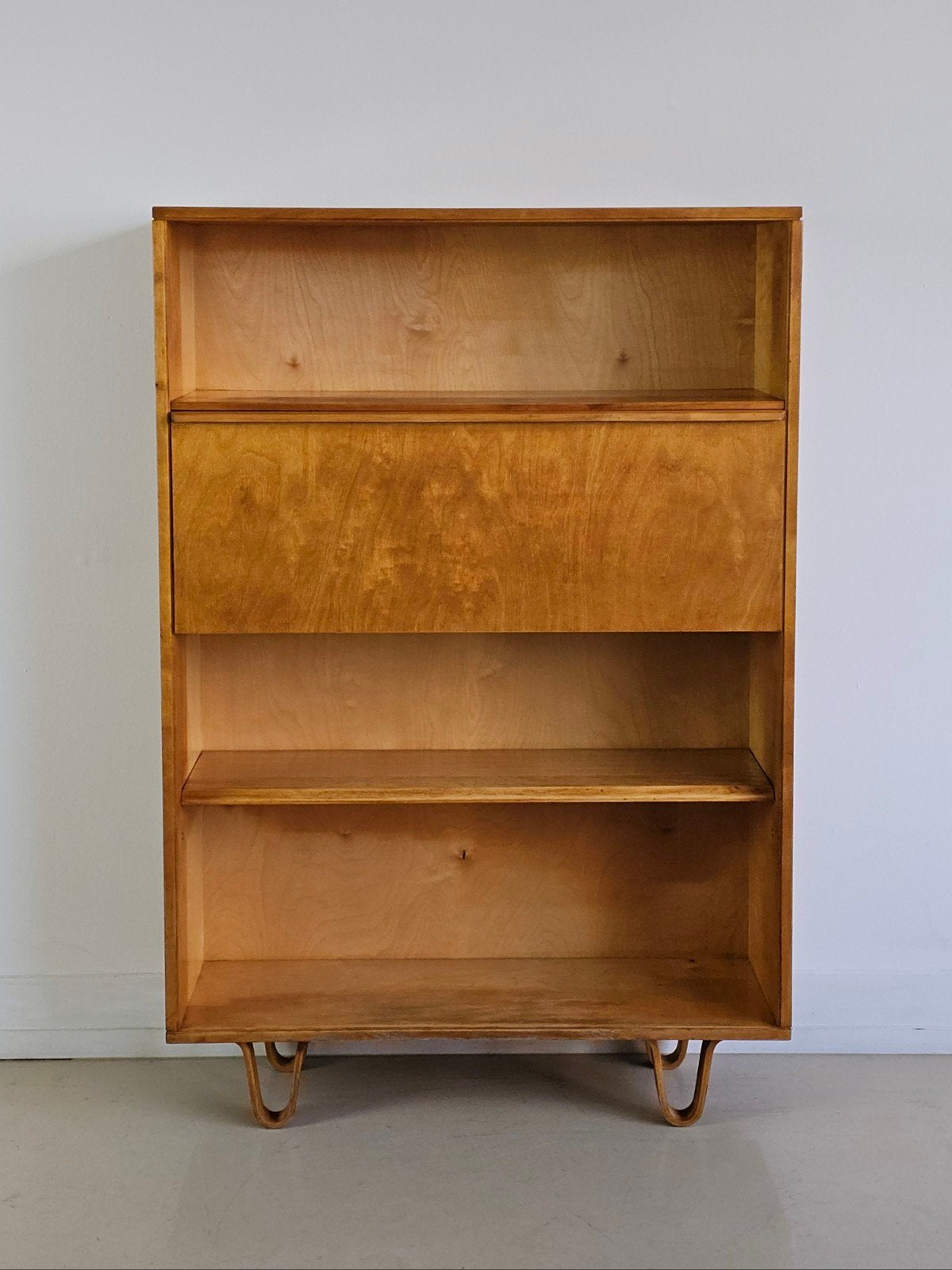 Vintage secretaire kast bureau Pastoe luspoten, Ophalen, 50 tot 100 cm, Minder dan 100 cm, 25 tot 50 cm