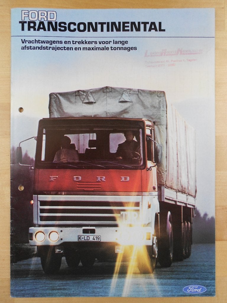 Ford Transcontinental Brochure 1975, Gelezen, Ford, Ophalen of Verzenden, Ford