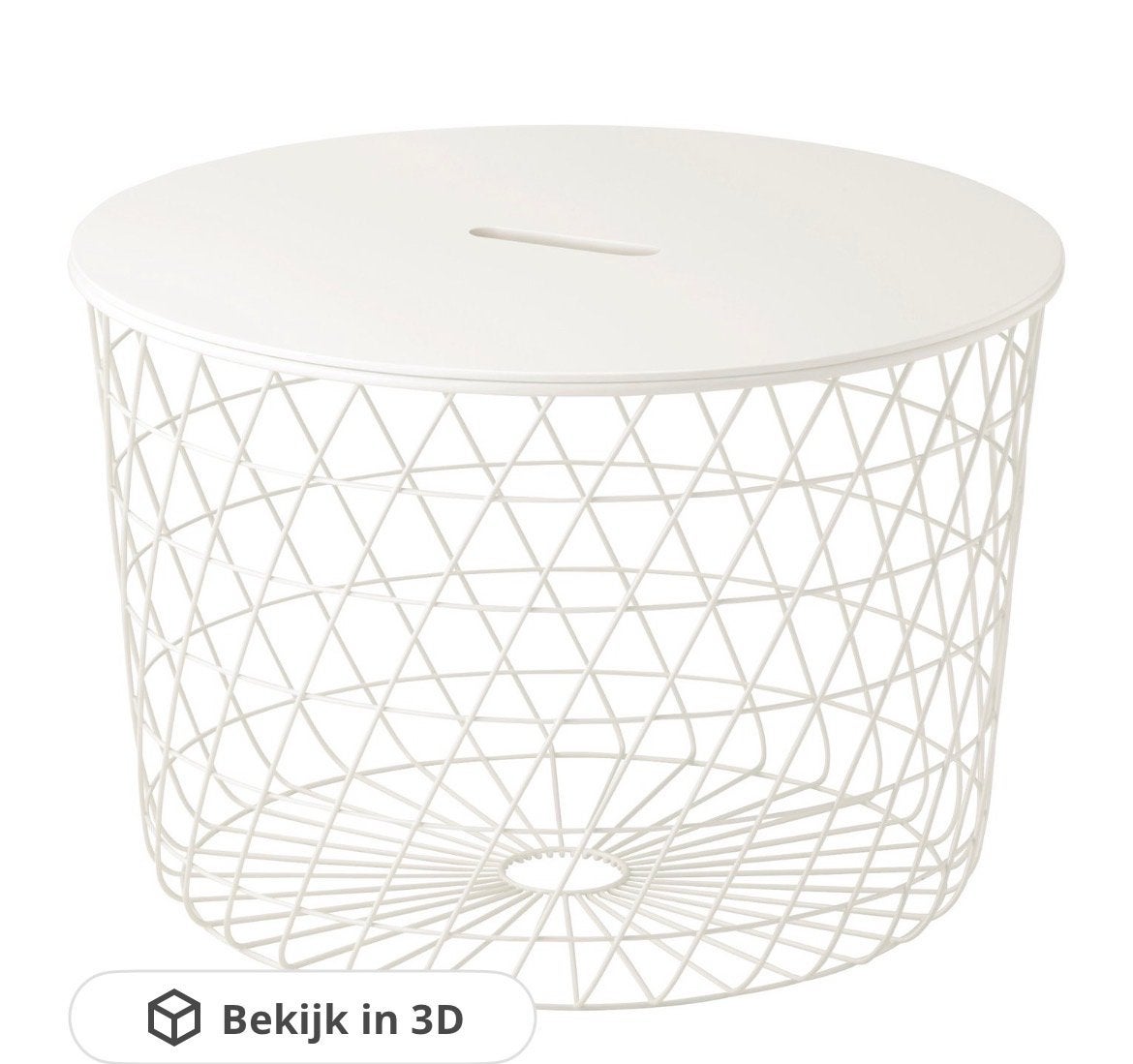 Gebruikte witte draadmand met deksel - 61x42 cm, Ophalen, Gebruikt, Wit, Metaal
