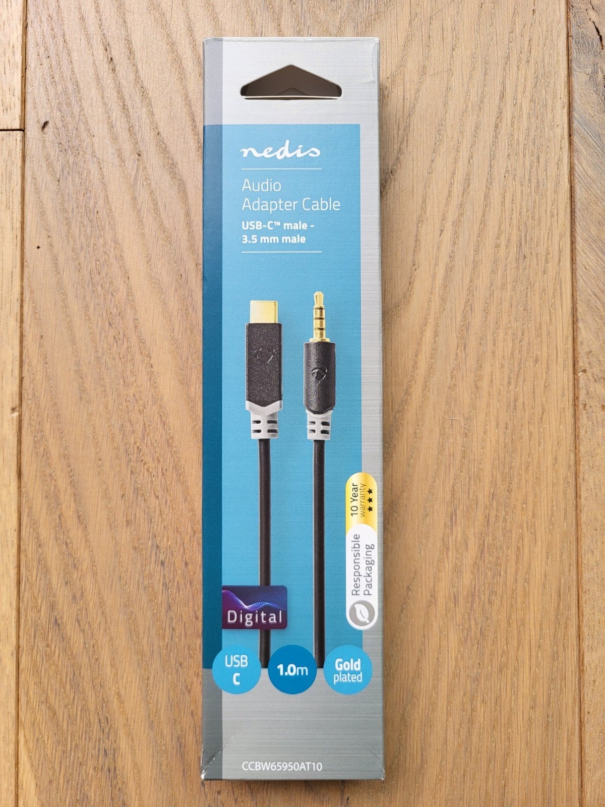Nedis USB-C naar 3.5mm Audio Adapter Kabel - 1.0m, Audio, Tv en Foto, Audiokabels en Televisiekabels, Ophalen of Verzenden, Nieuw