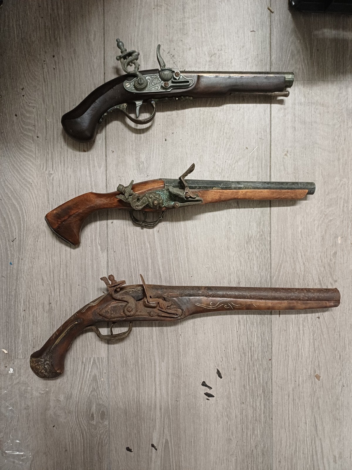 Set van 3 decoratieve antieke pistolen, Ophalen of Verzenden