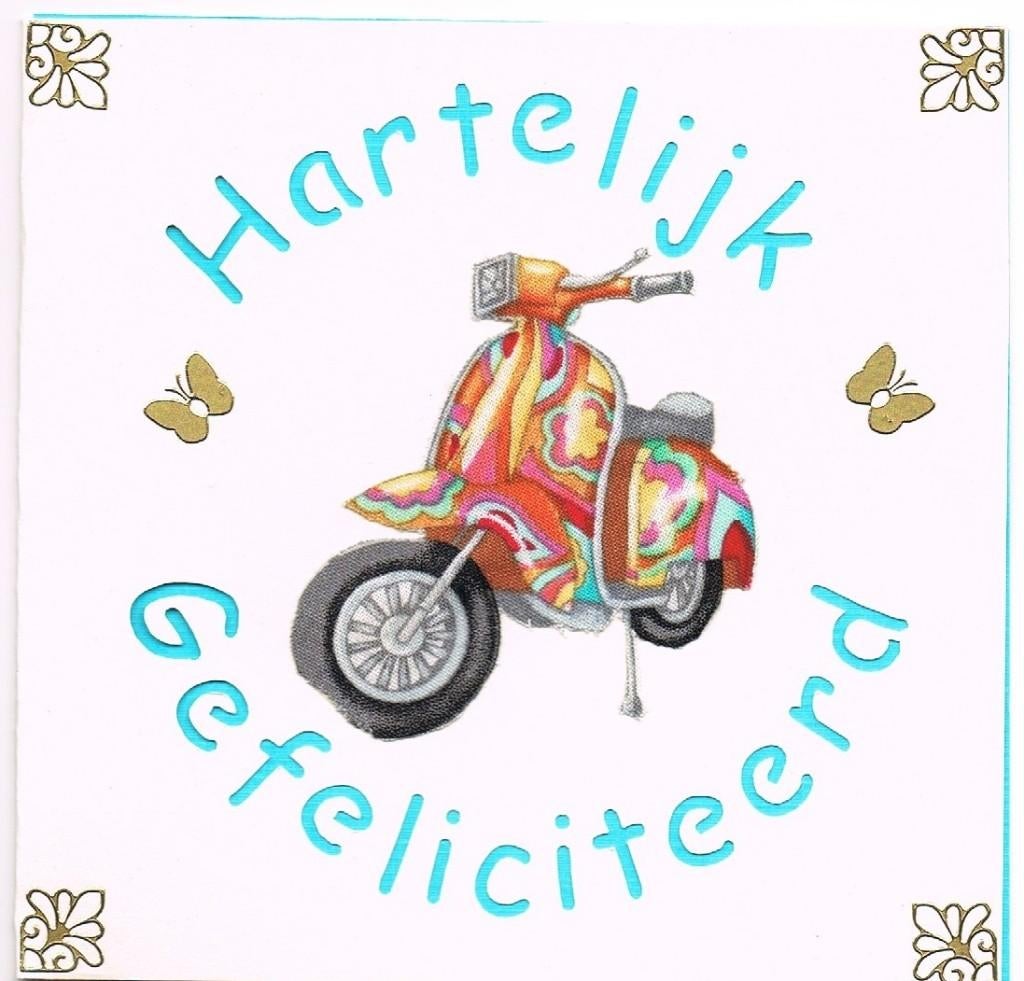meisjes kaart met stoffe scooter, Ophalen of Verzenden, Nieuw, Man of Vrouw