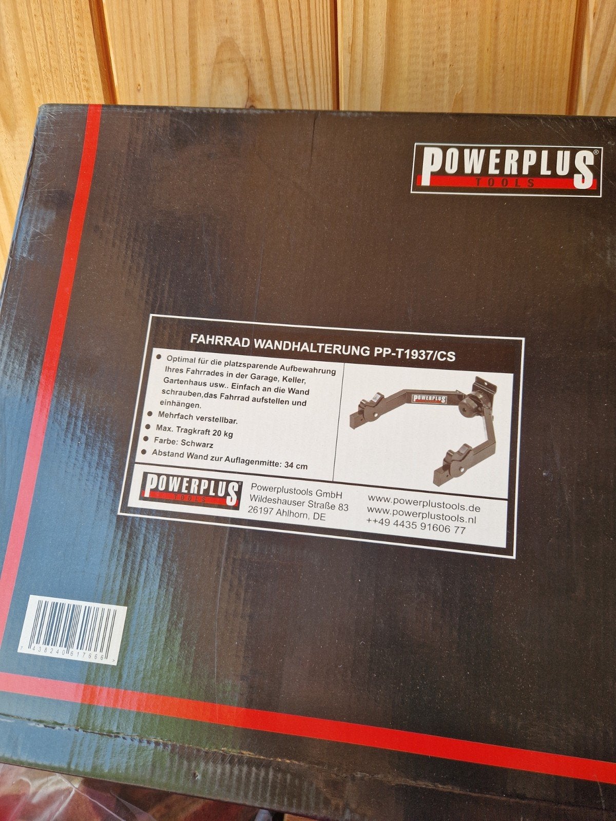 Powerplus Fiets Wandhouder - Ruimtebesparend en Verstelbaar, Ophalen of Verzenden, Nieuw, Powerplus