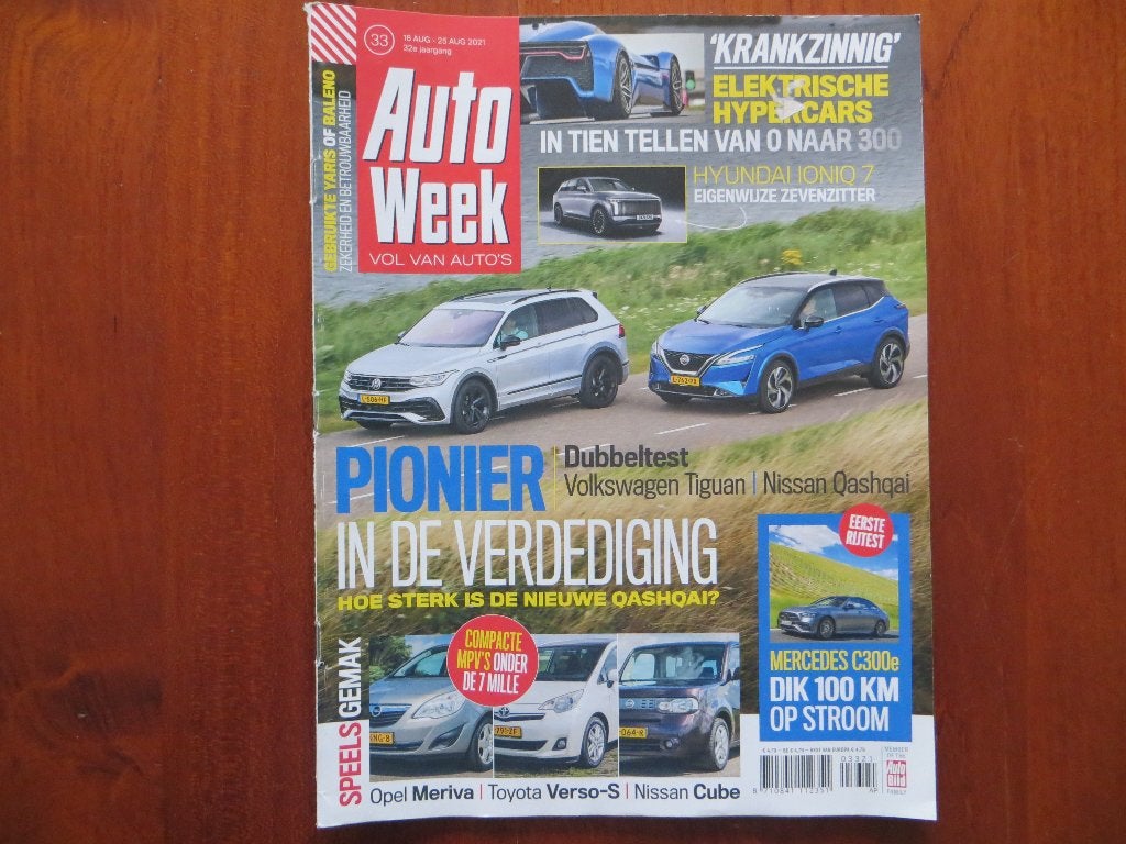 Autoweek 33 2021 Volkswagen Tiguan, Nissan Qashqai, Hyundai, Ophalen of Verzenden, Zo goed als nieuw, Volkswagen
