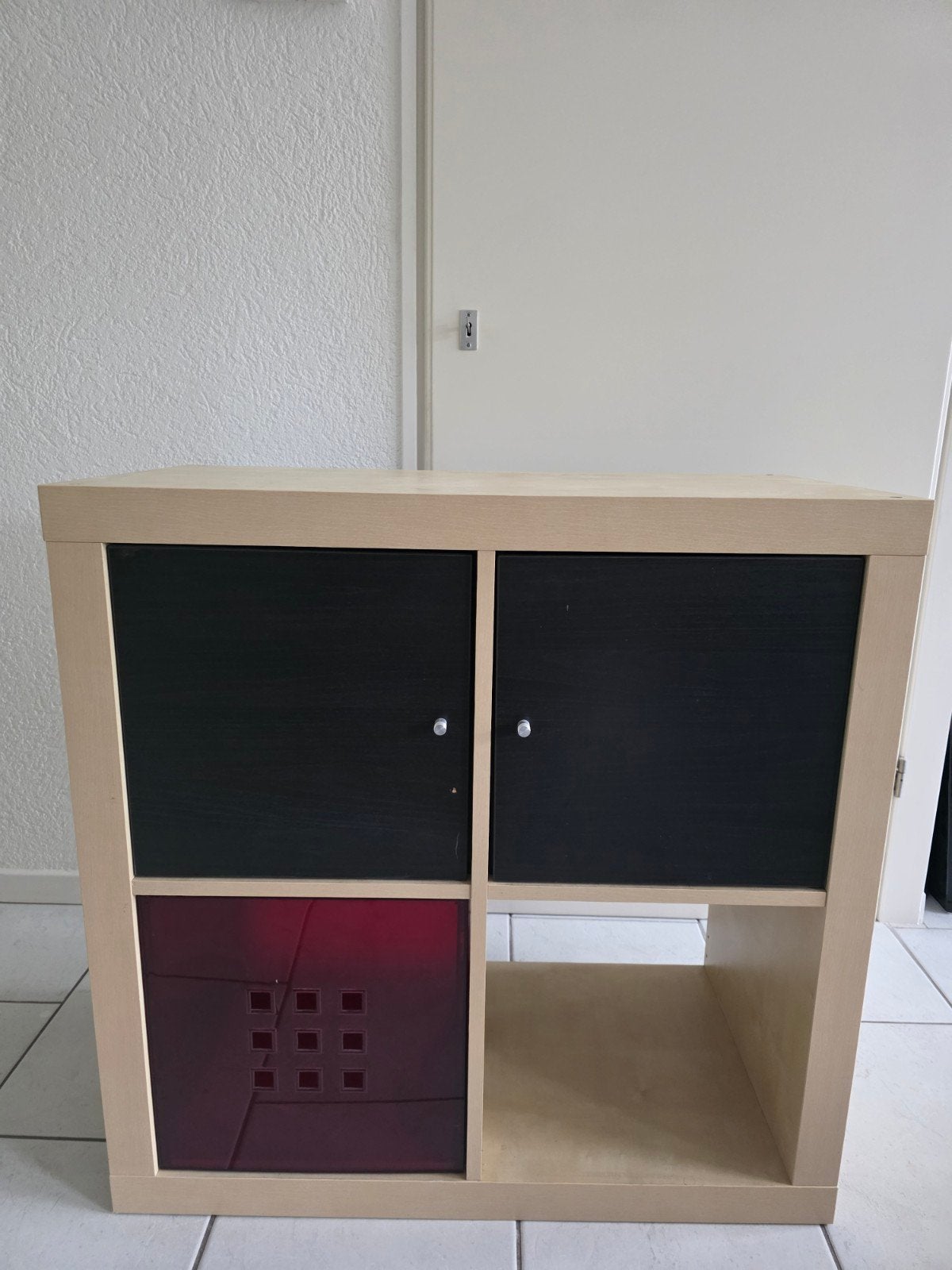 IKEA Kallax Kast - 2x2 vakken met deuren en lade, Ophalen of Verzenden, Gebruikt