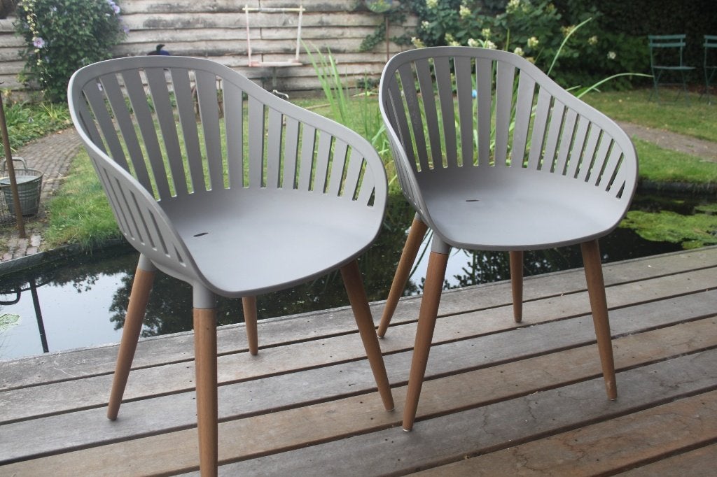 2 prachtige kuipstoelen tuinstoelen Antibes, Tuin en Terras, Ophalen, Zo goed als nieuw, Kunststof