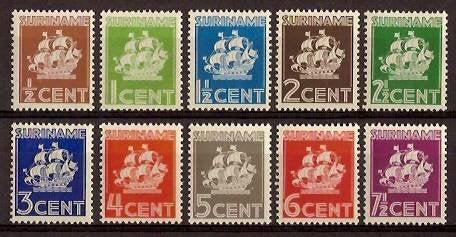 Suriname NVPH nr 157/66 postfris Scheepje 1936, Ophalen of Verzenden, Postfris