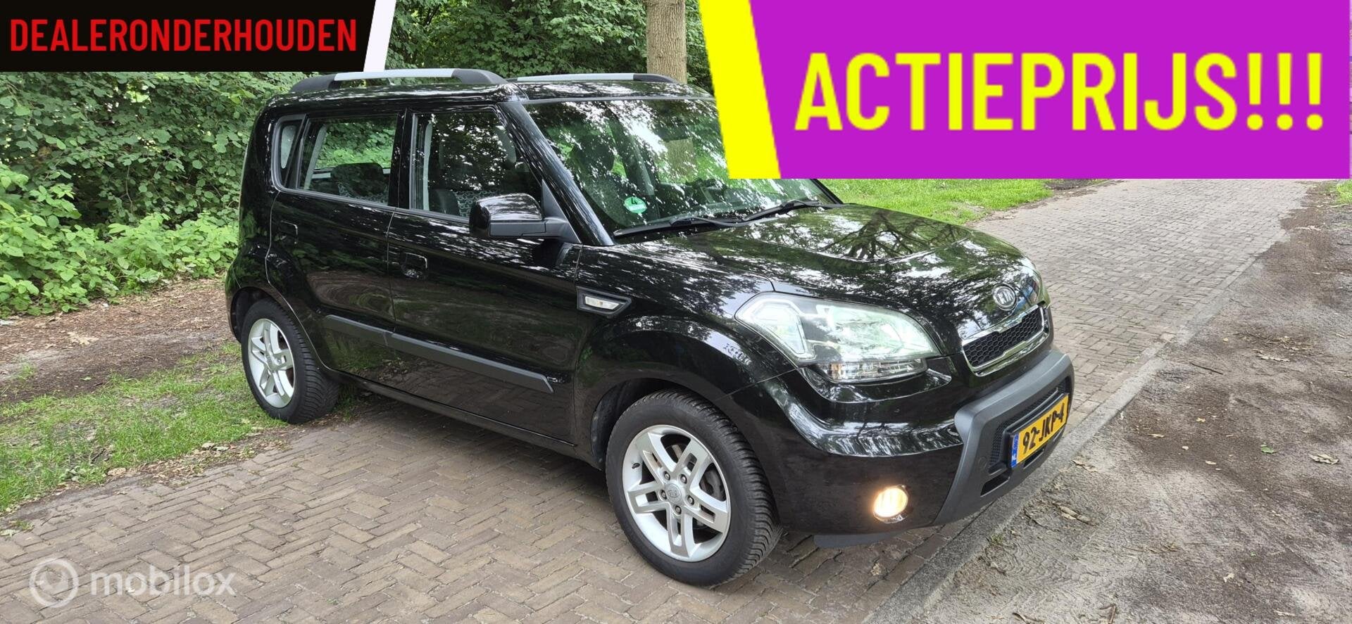Zwarte Kia Soul 1.6 X-tra /Airco/Cruise Contr/Dealer ondhoud, 4 cilinders, Origineel Nederlands, Bedrijf, Handgeschakeld