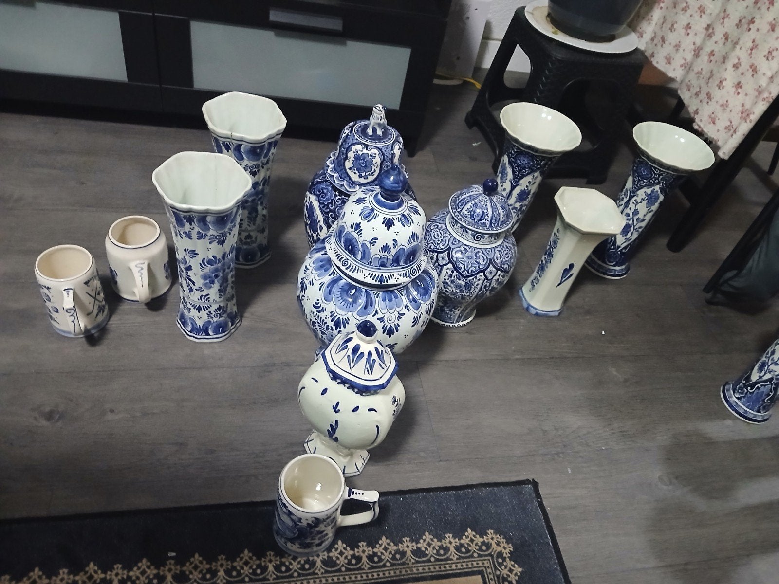 Uitgebreide collectie Delfts Blauw en ChineesHollands aardew, Ophalen of Verzenden