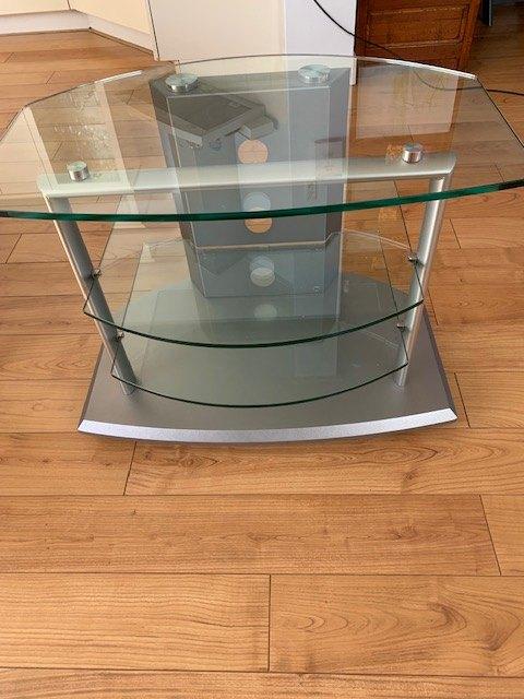 TV meubel Glas, Ophalen, Glas, 50 tot 100 cm, Minder dan 100 cm