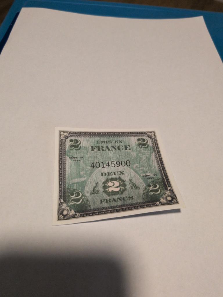 Zeldzaam Frans 2 Francs biljet uit 1944 - Oorlogsuitgave, Postzegels en Munten, Bankbiljetten | Europa | Eurobiljetten, Ophalen of Verzenden