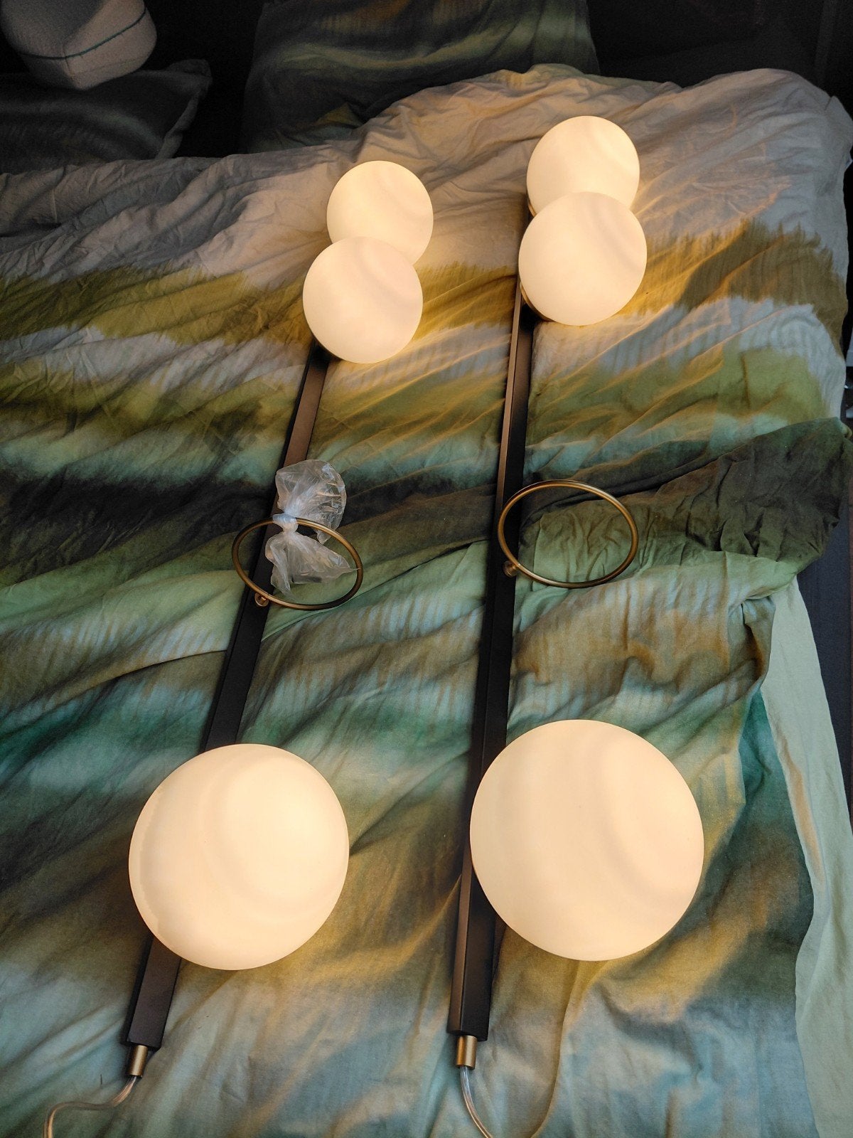 CoCo Maison wandlamp met 2 x 3  bollen en plantenringen, Huis en Inrichting, Lampen | Wandlampen, Ophalen, Zo goed als nieuw, Glas