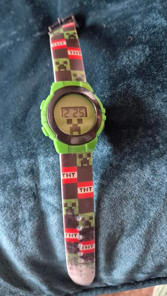 Minecraft Creeper horloge digitaal kids, Ophalen of Verzenden, Gebruikt, Overige kleuren, Jongen of Meisje