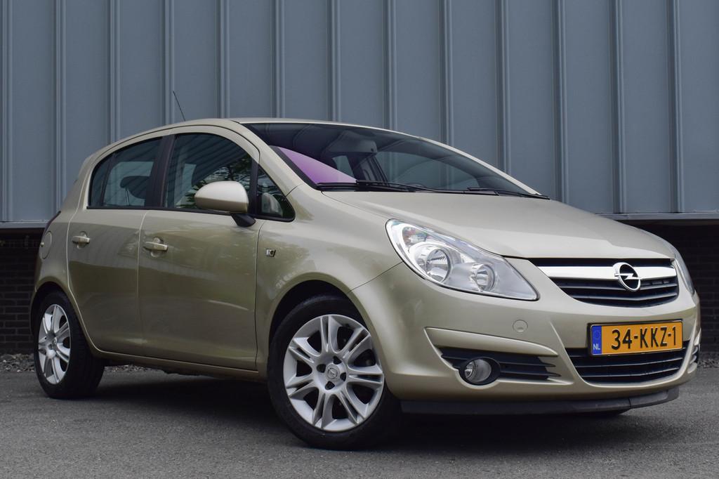 Opel Corsa 1.4-16V Cosmo | Automaat | 5-Drs | Clima | PDC |, Auto's, Opel, 15 km/l, Zwart, 4 cilinders, Leder en Stof