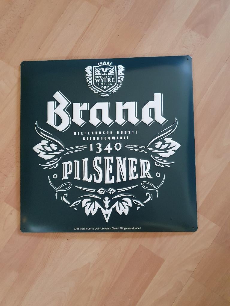 Tin-plates Brand Bier, Verzamelen, Biermerken, Ophalen, Nieuw, Reclamebord, Plaat of Schild, Brand