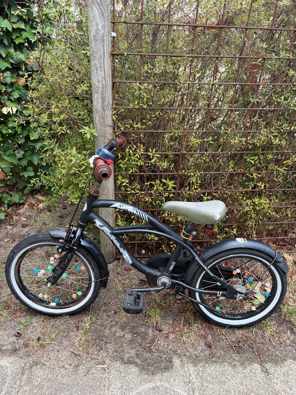 Zwarte Volare kinderfiets 16 inch, Ophalen, Gebruikt, Terugtraprem, 16 tot 20 inch