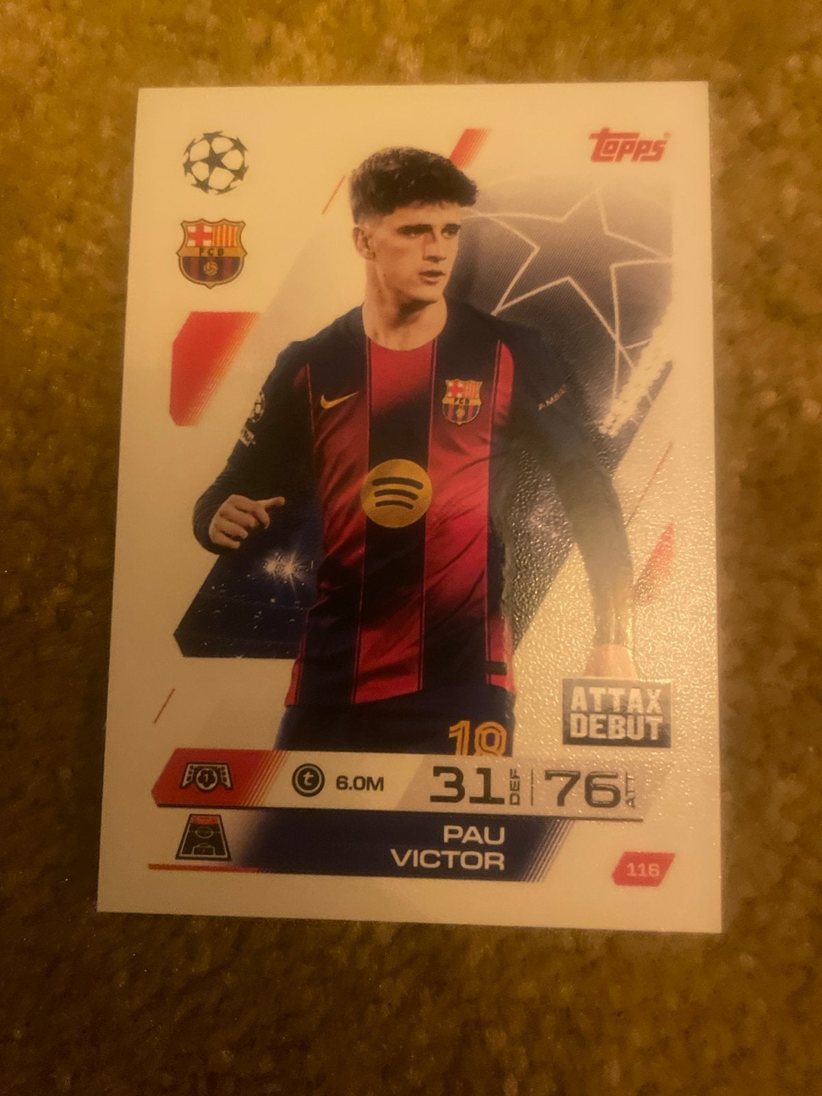 Pau Victor Topps Match Attax FC Barcelona Spelerskaart, Ophalen of Verzenden, Zo goed als nieuw, Buitenlandse clubs, Spelerskaart