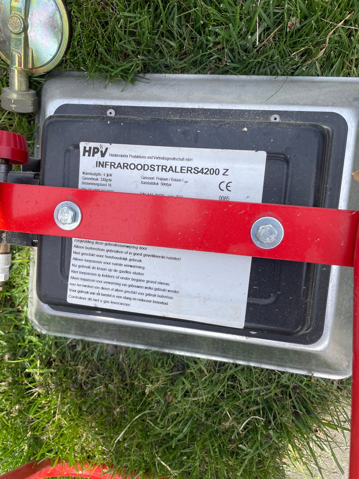 HPV Infraroodstraler 4200 Z met gasdrukregelaar, Ophalen, Gebruikt, Gas, Vrijstaand