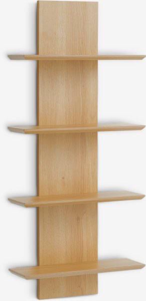 Wandplank BORUM 4 schappen naturel eiken kleur, Ophalen of Verzenden