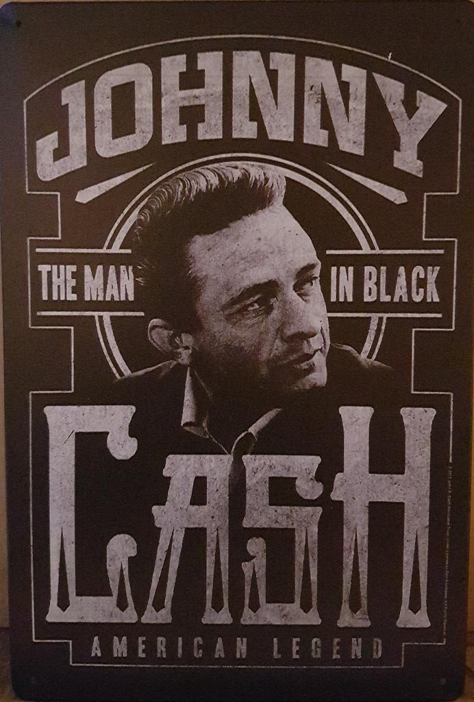 Johnny Cash man in black reclamebord van metaal wandbord, Info@deconoord.nl, Deco Noord, Nieuw, Ophalen of Verzenden